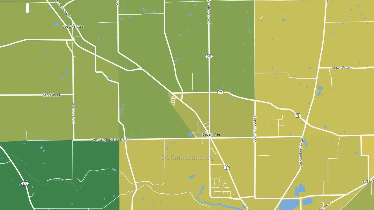 Seven Mile, OH Map of Murder Rates