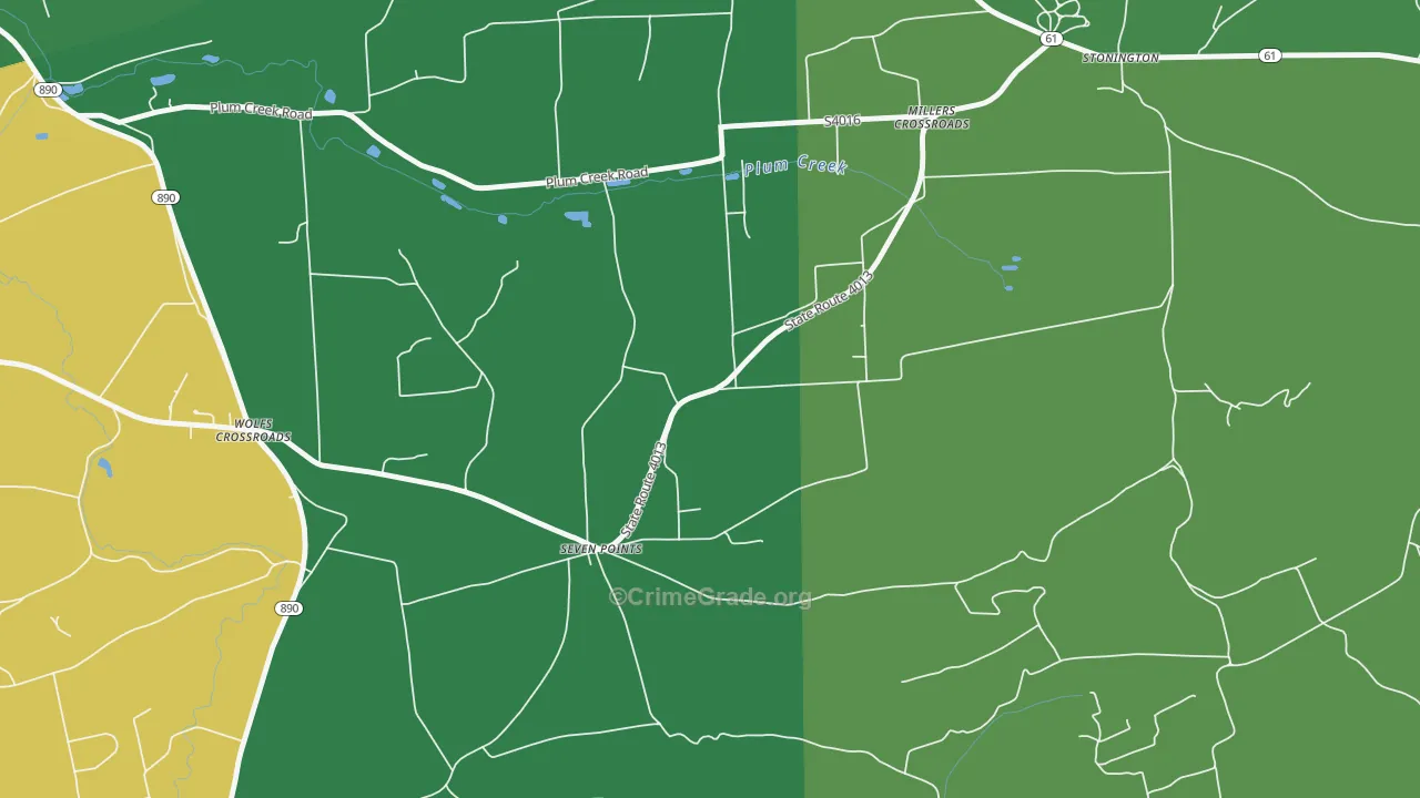 Seven Points, PA Map of Murder Rates
