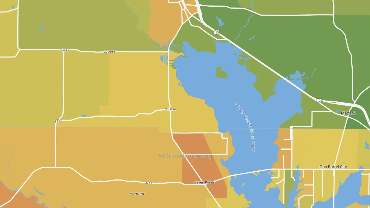 Seven Points, TX Map of Murder Rates