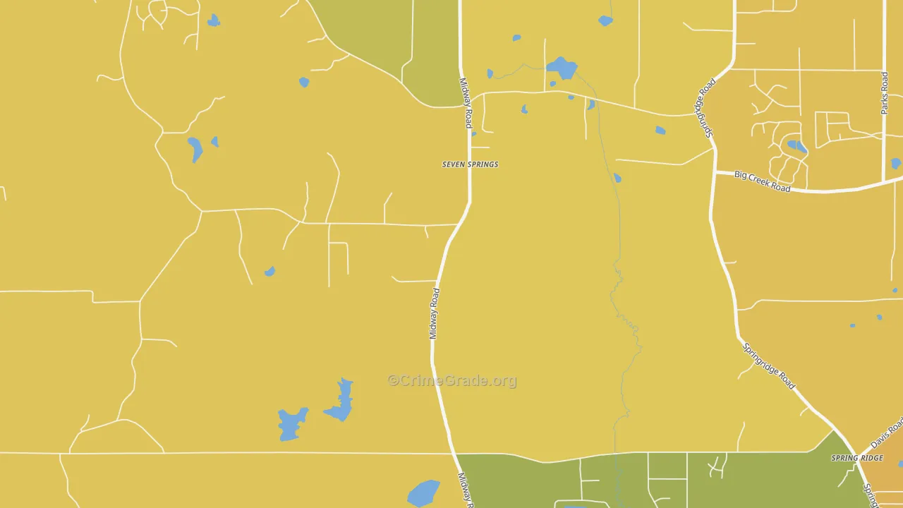 Seven Springs, MS Map of Murder Rates