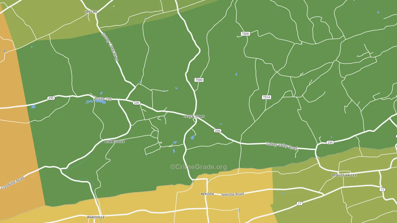 Seven Stars, PA Map of Murder Rates