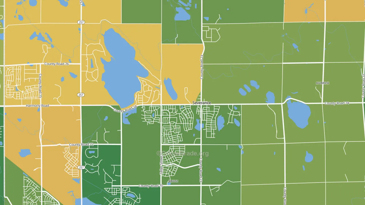 Severance, CO Map of Murder Rates