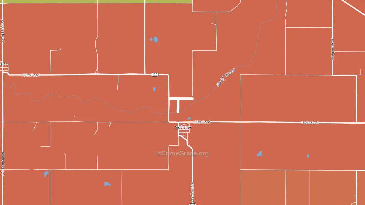 Severance, KS Map of Murder Rates