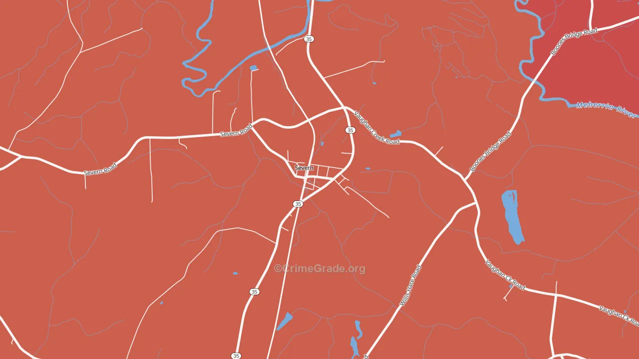 Severn, NC Map of Murder Rates