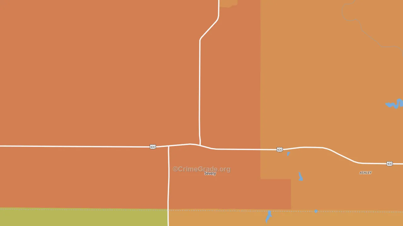Severy, KS Map of Murder Rates