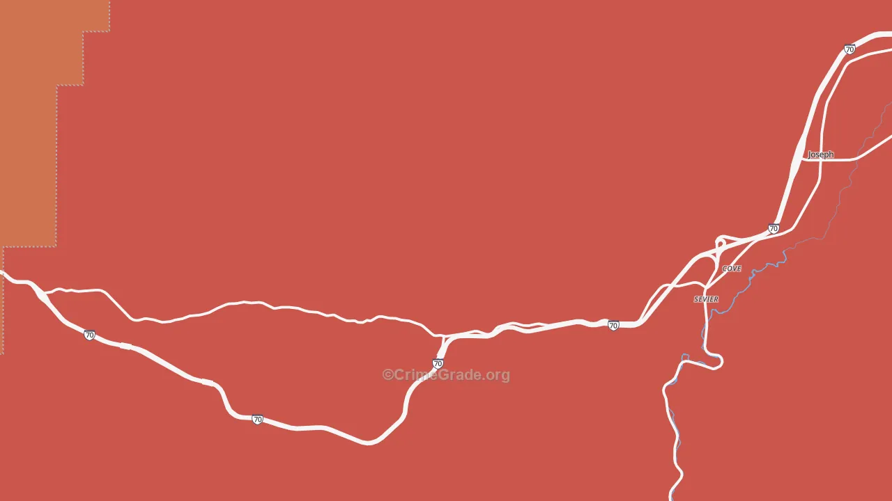 Sevier, UT Map of Murder Rates