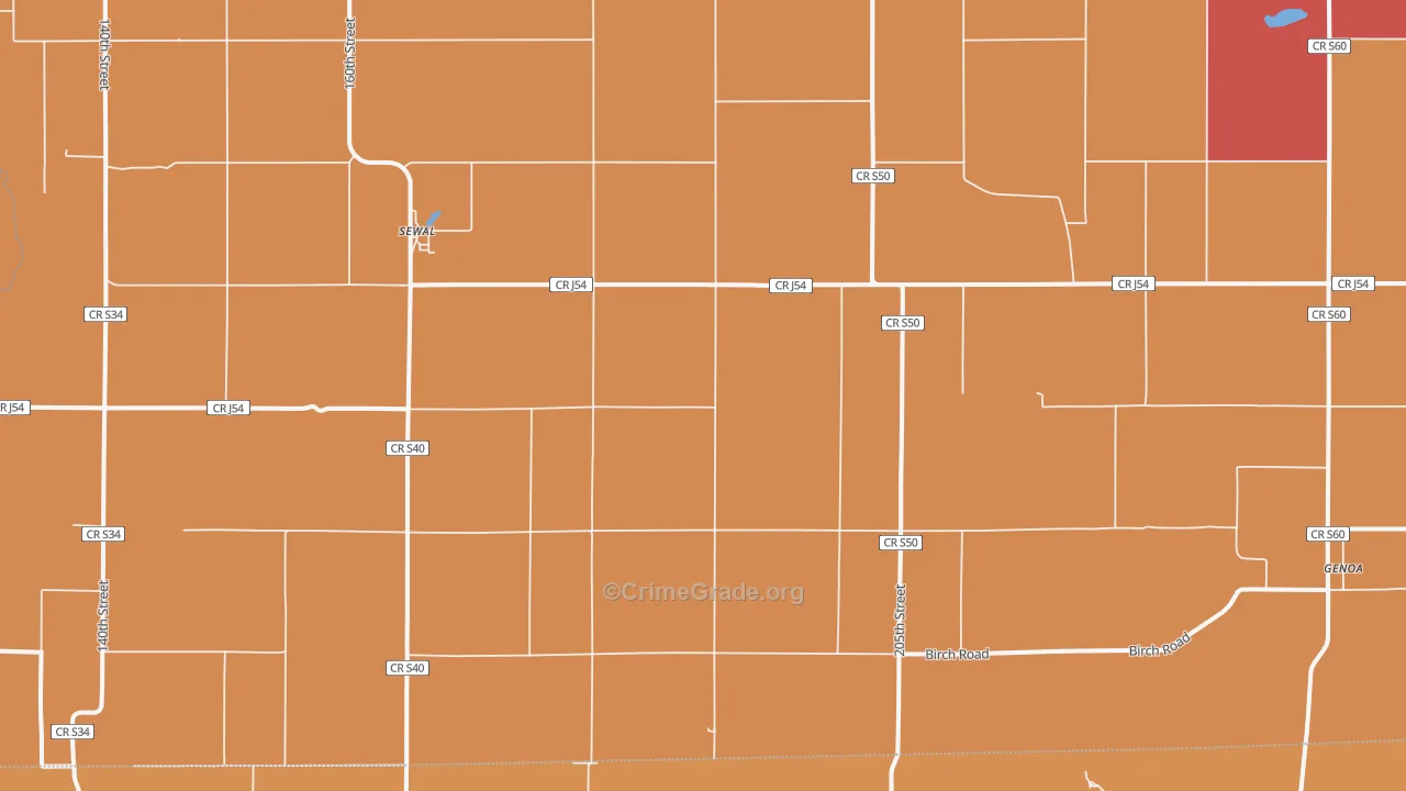Sewal, IA Map of Murder Rates