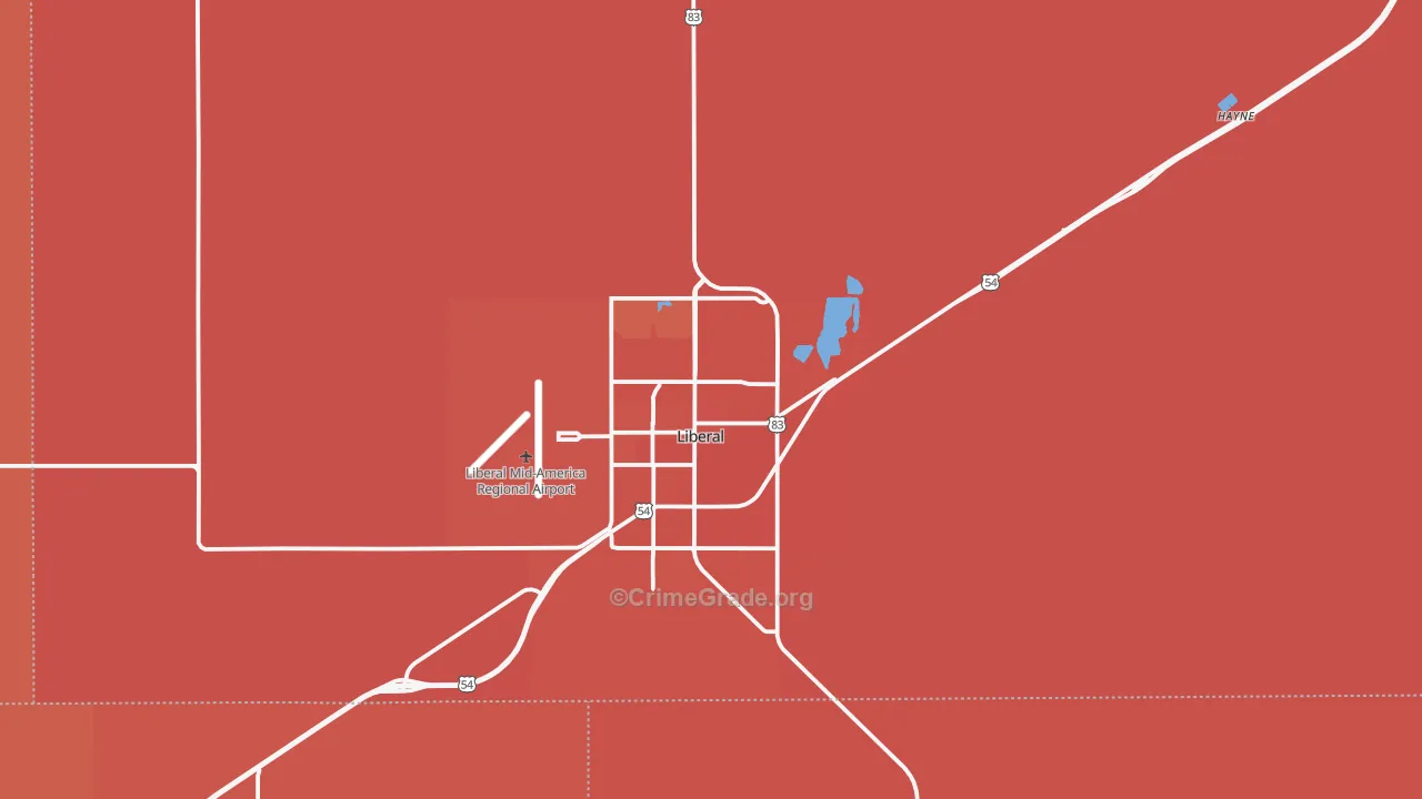 Seward County, KS Map of Murder Rates