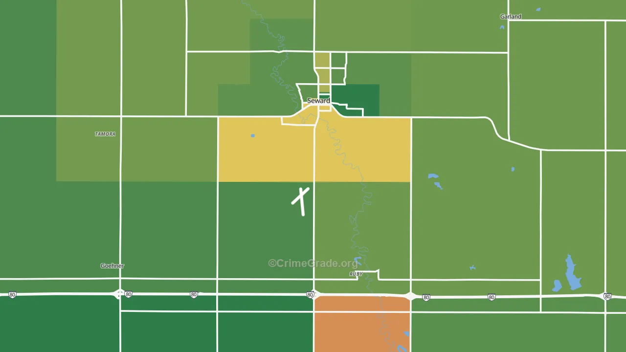 Seward County, NE Map of Murder Rates