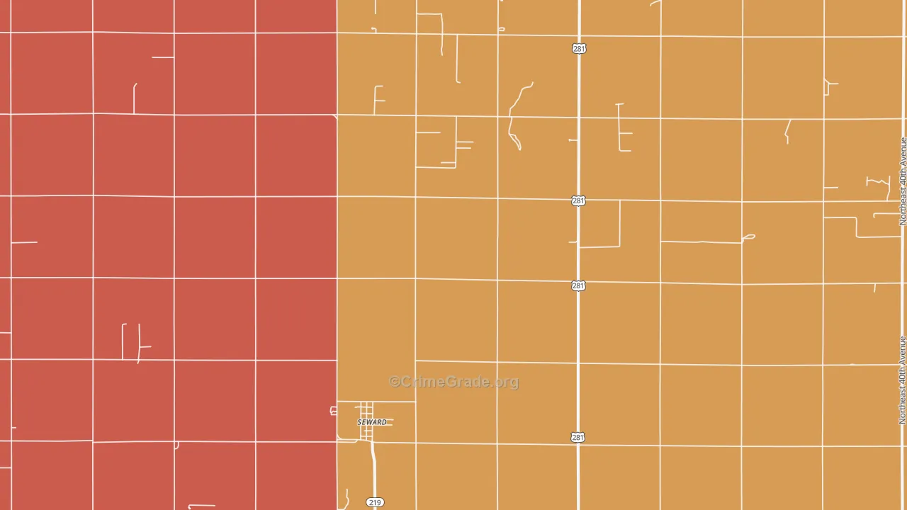 Seward, KS Map of Murder Rates