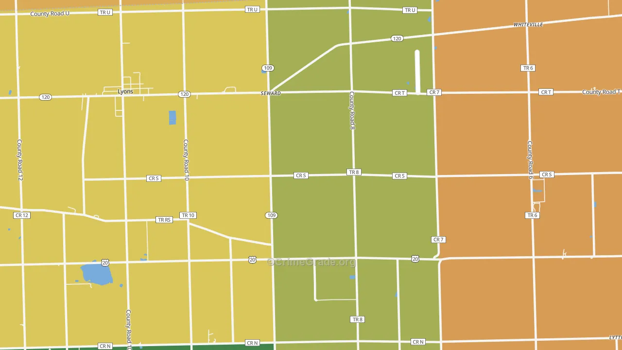 Seward, OH Map of Murder Rates