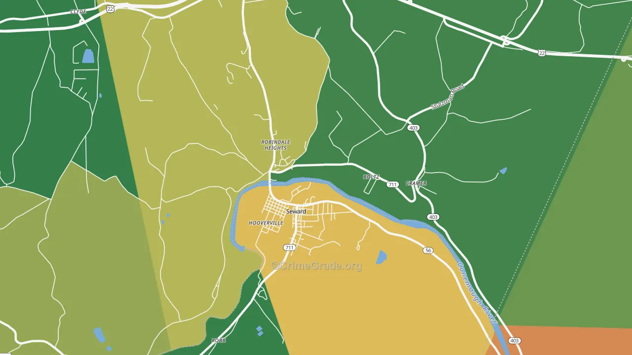 Seward, PA Map of Murder Rates