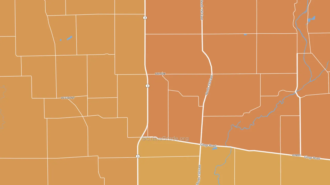 Sexton, IN Map of Murder Rates