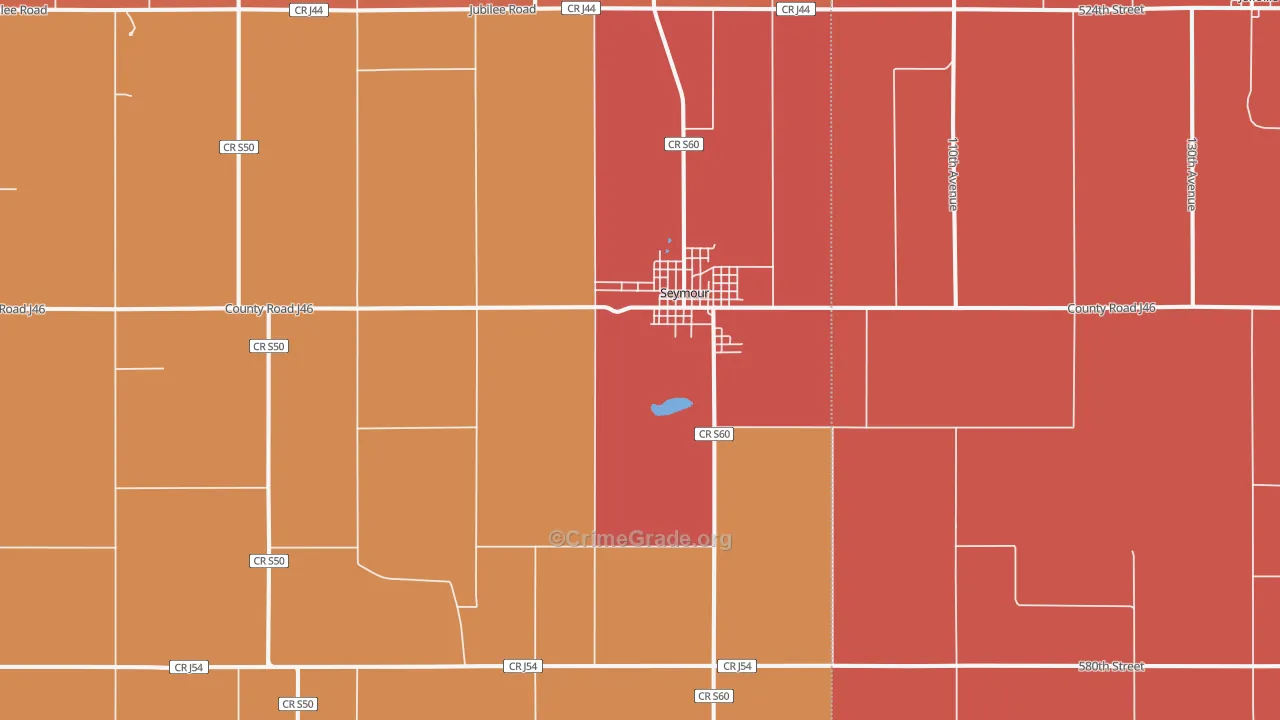Seymour, IA Map of Murder Rates