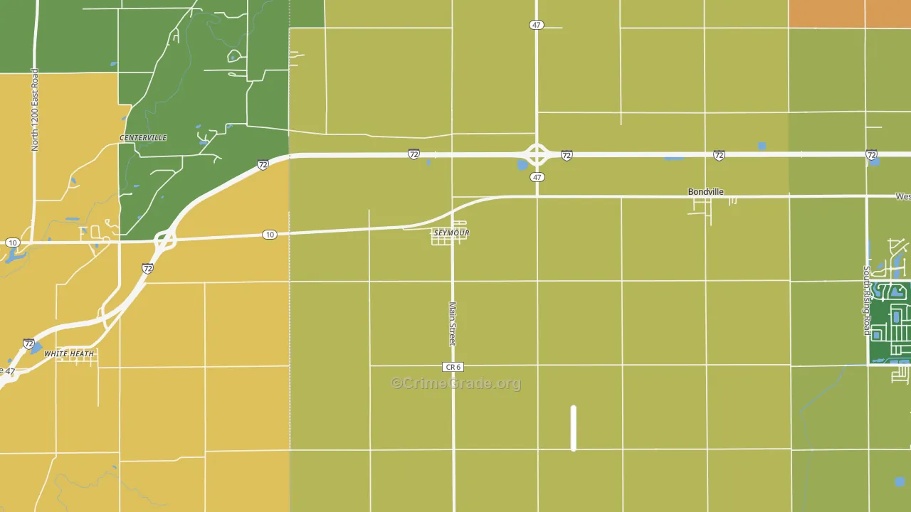 Seymour, IL Map of Murder Rates