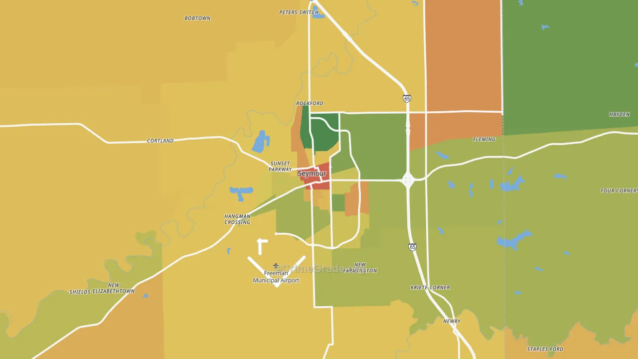 Seymour, IN Map of Murder Rates
