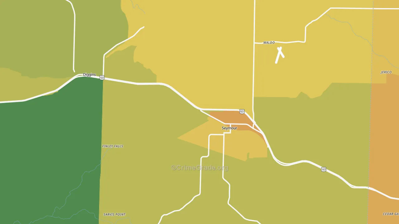 Seymour, MO Map of Murder Rates