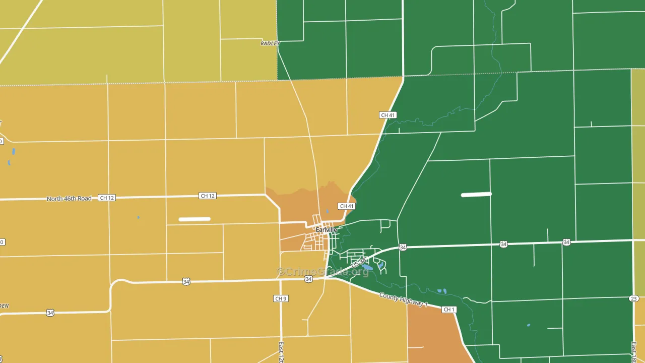 Shabbona Grove, IL Map of Murder Rates