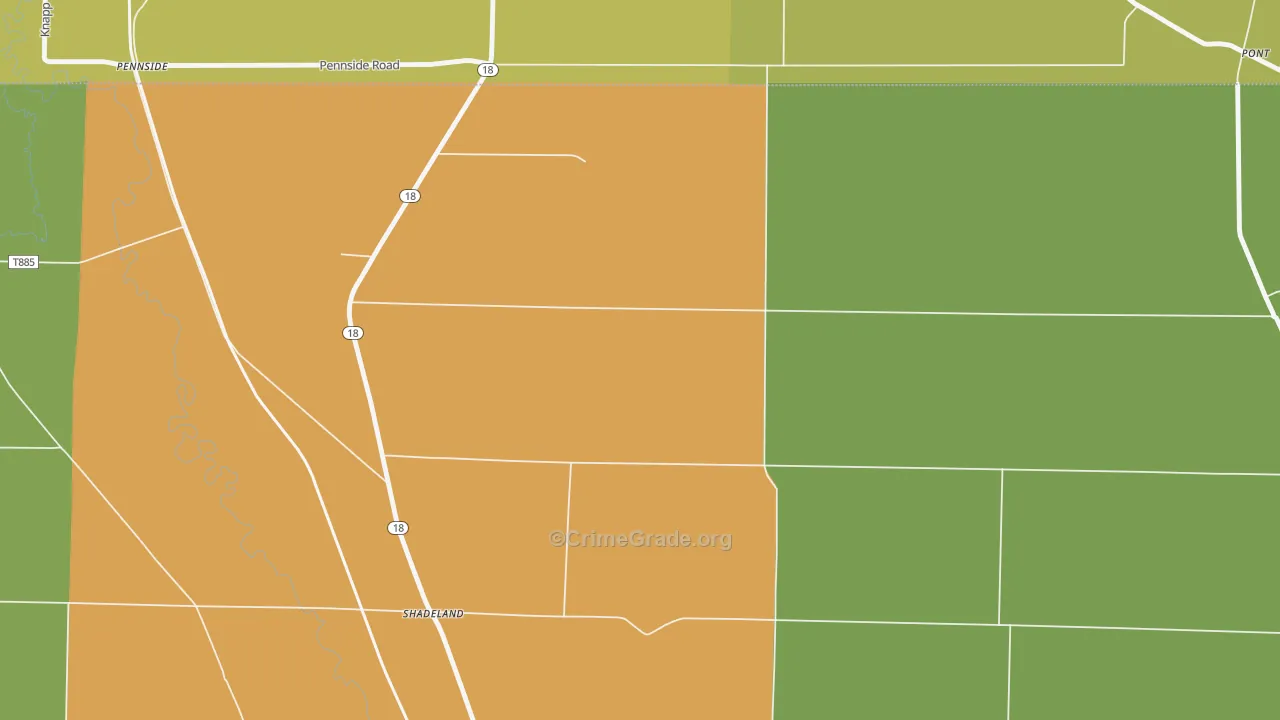 Shadeland, PA Map of Murder Rates