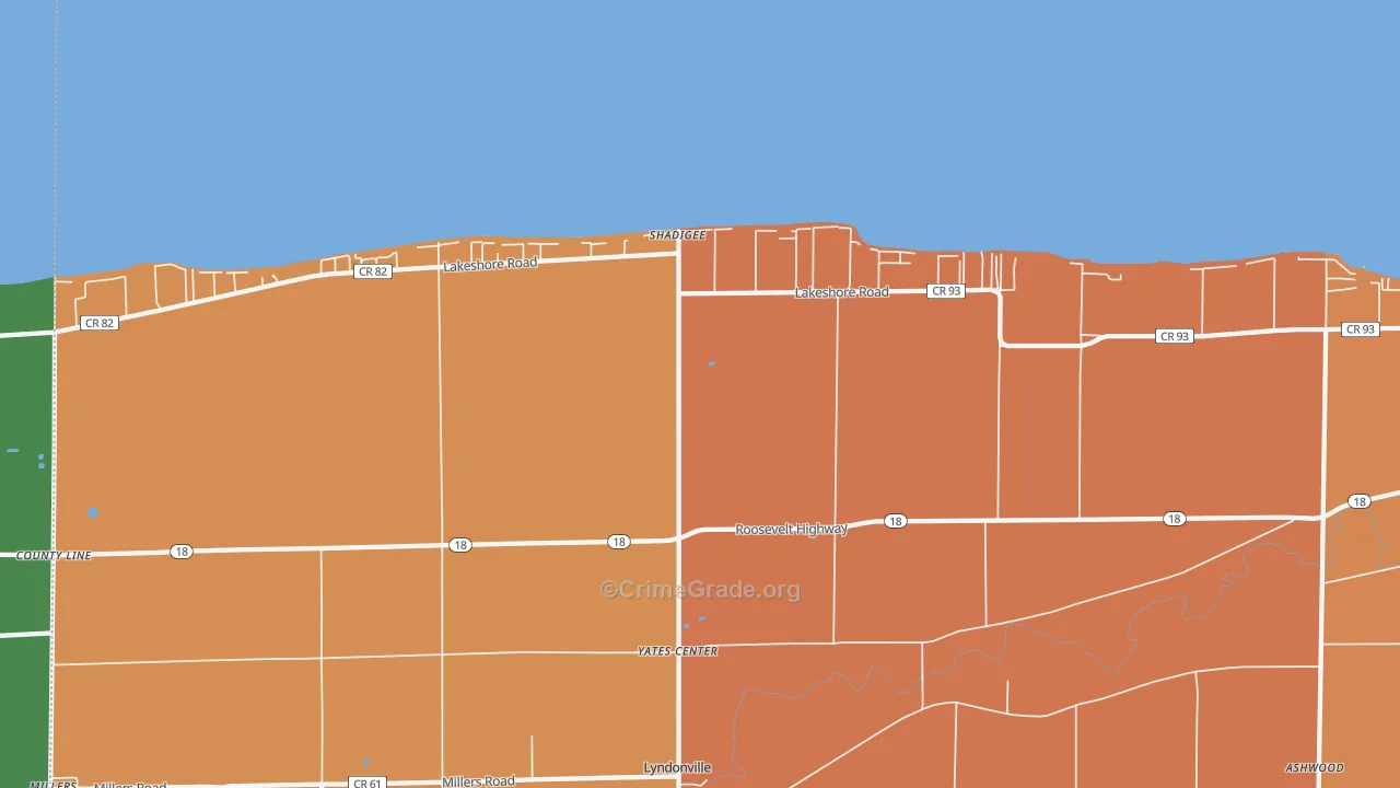 Shadigee, NY Map of Murder Rates