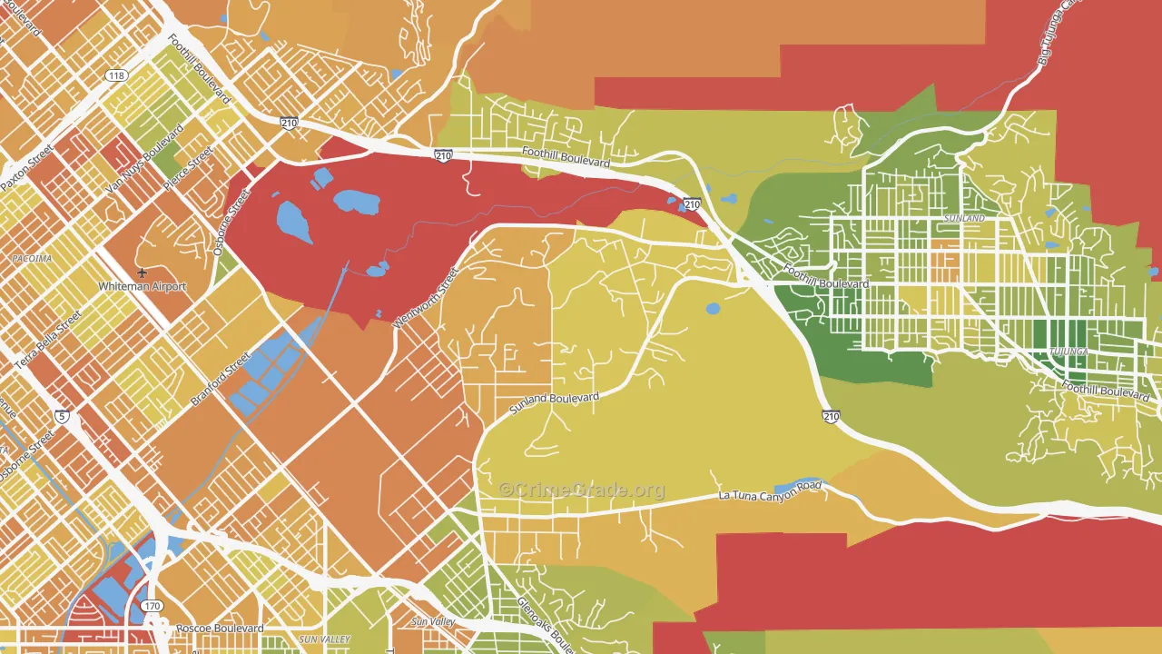 Shadow Hills, Sunland, CA Map of Murder Rates