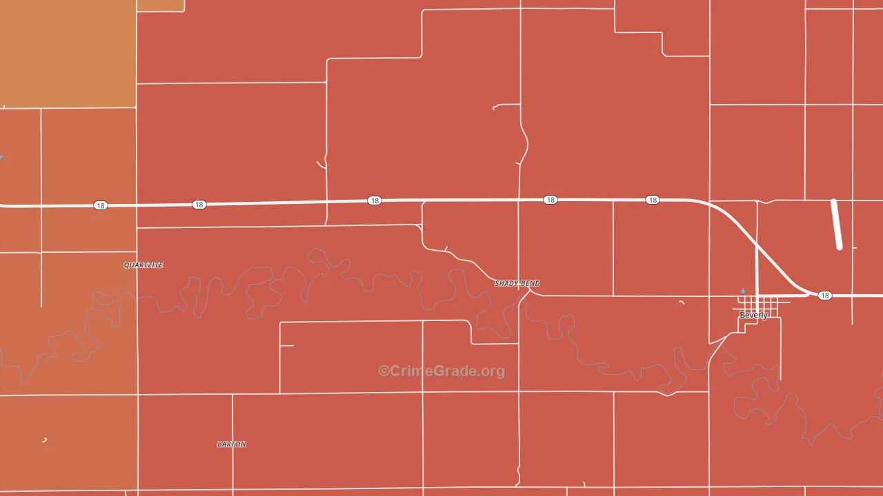 Shady Bend, KS Map of Murder Rates
