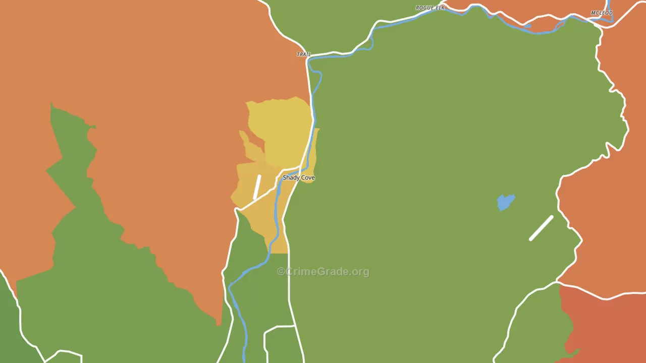Shady Cove, OR Map of Murder Rates