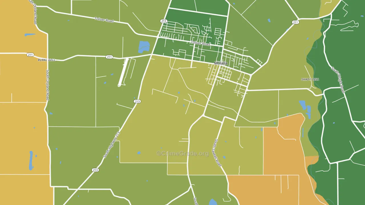 Shady Dell, OR Map of Murder Rates