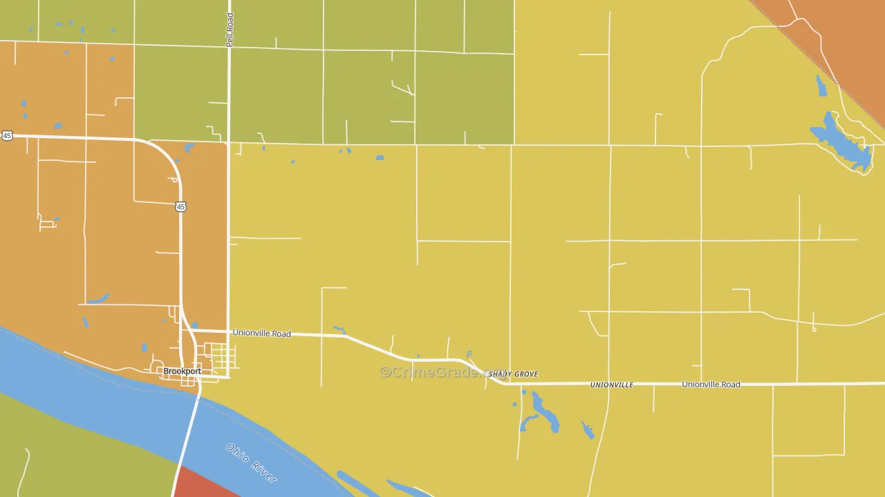 Shady Grove, IL Map of Murder Rates