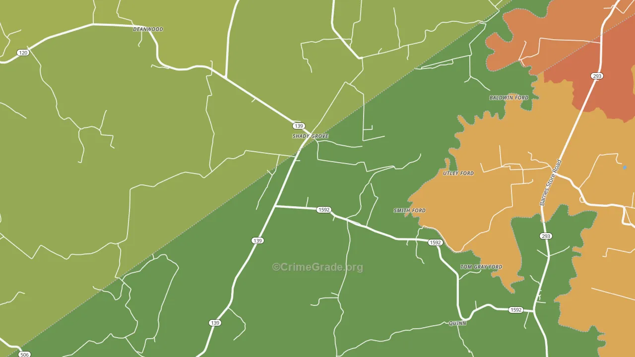 Shady Grove, KY Map of Murder Rates