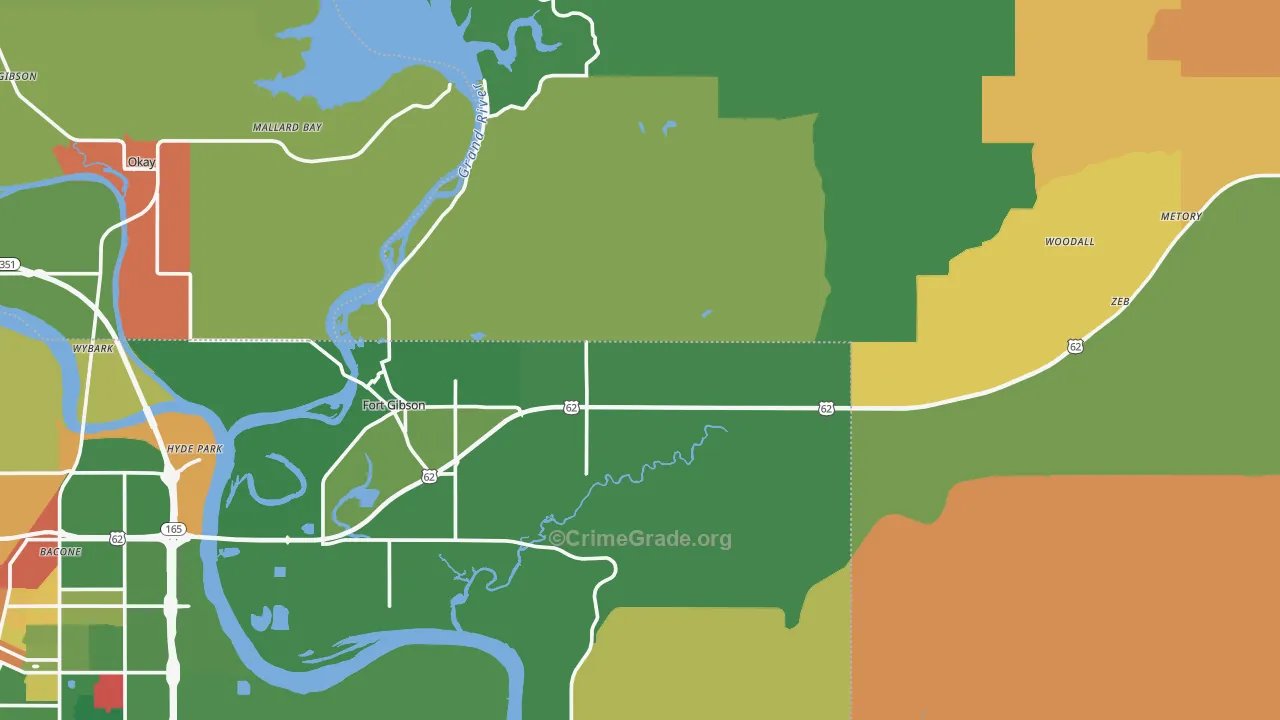 Shady Grove, OK Map of Murder Rates