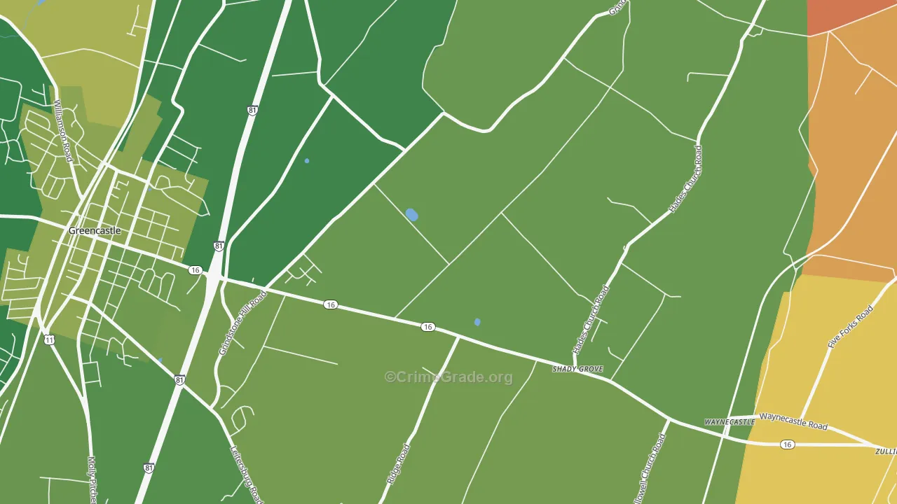 Shady Grove, PA Map of Murder Rates