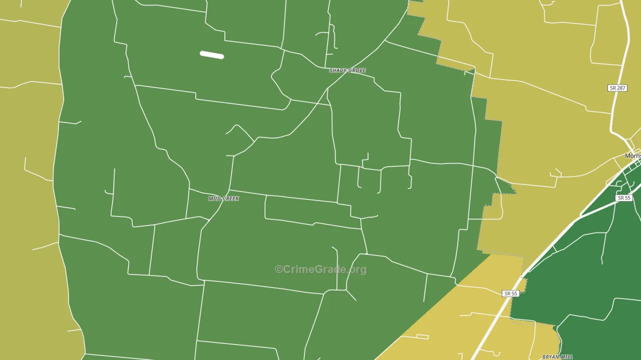 Shady Grove, TN Map of Murder Rates