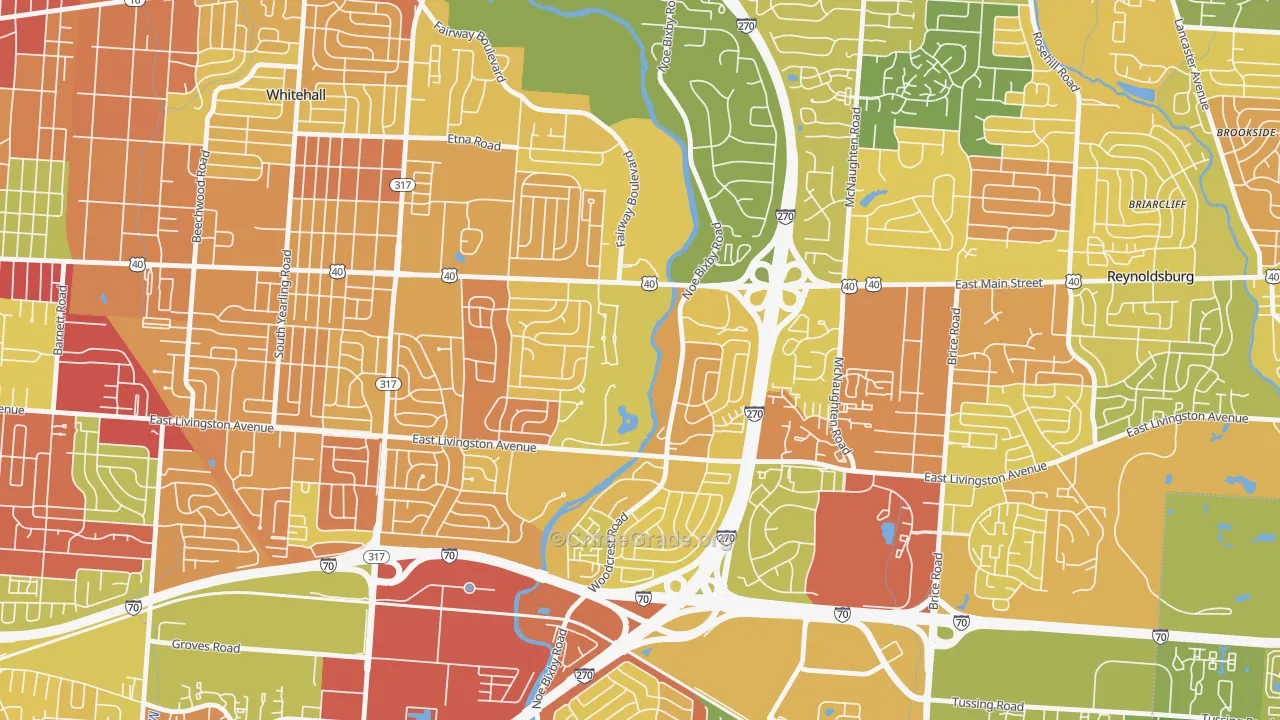Shady Lane, Columbus, OH Map of Murder Rates