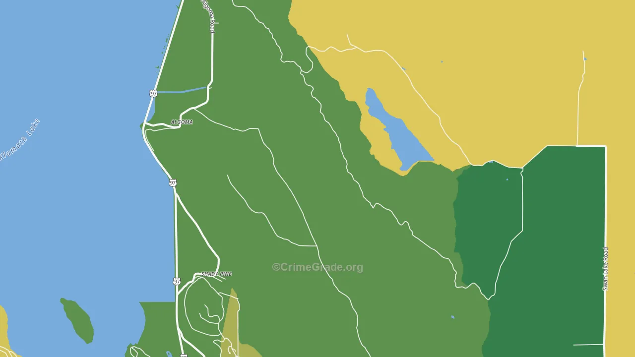 Shady Pine, OR Map of Murder Rates