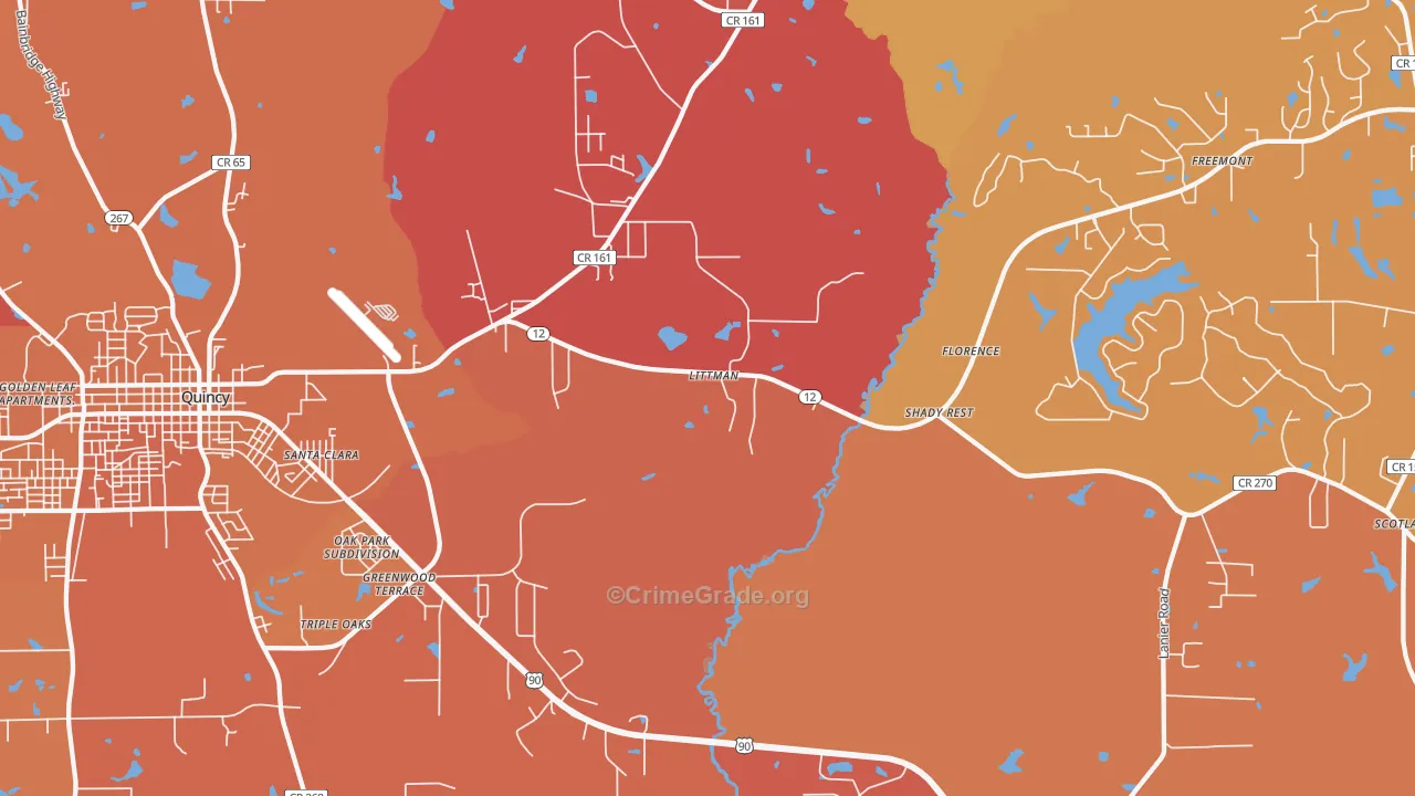 Shady Rest, FL Map of Murder Rates