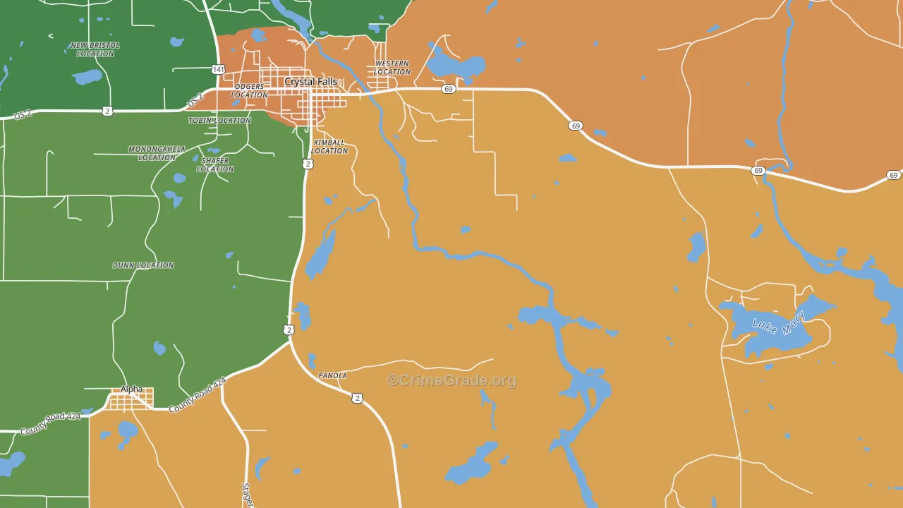 Shafer Location, MI Map of Murder Rates