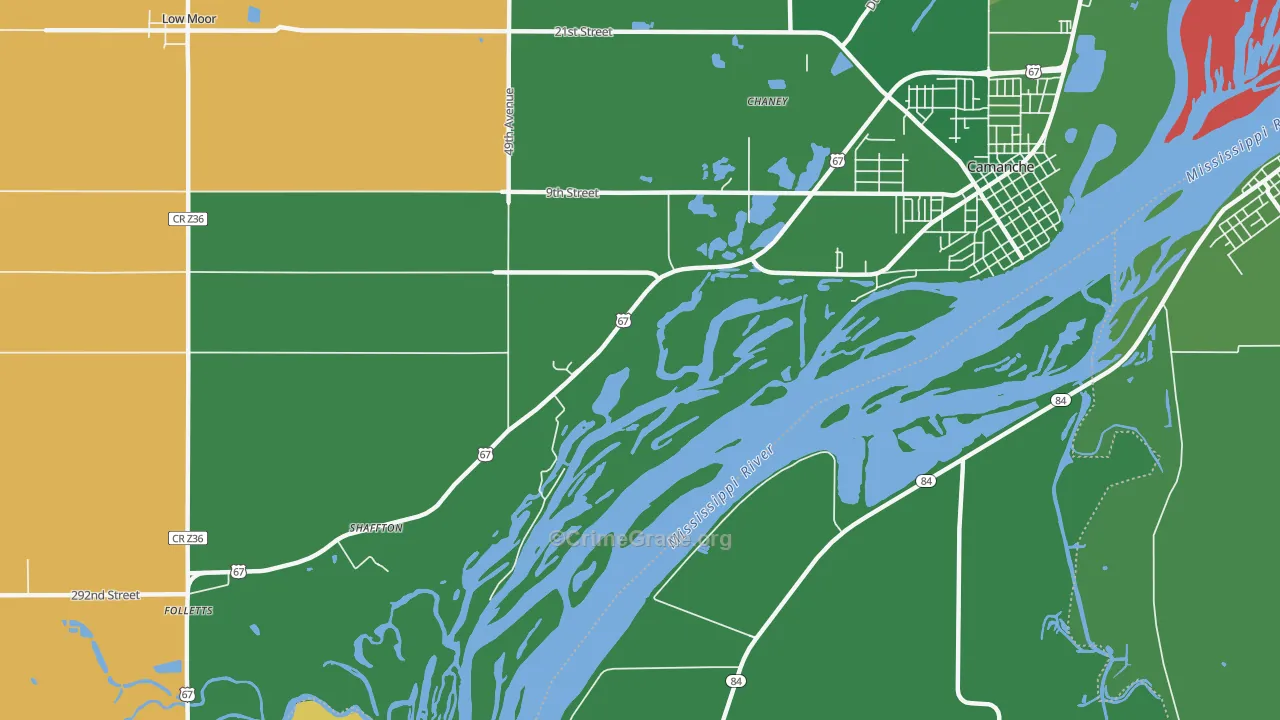 Shaffton, IA Map of Murder Rates