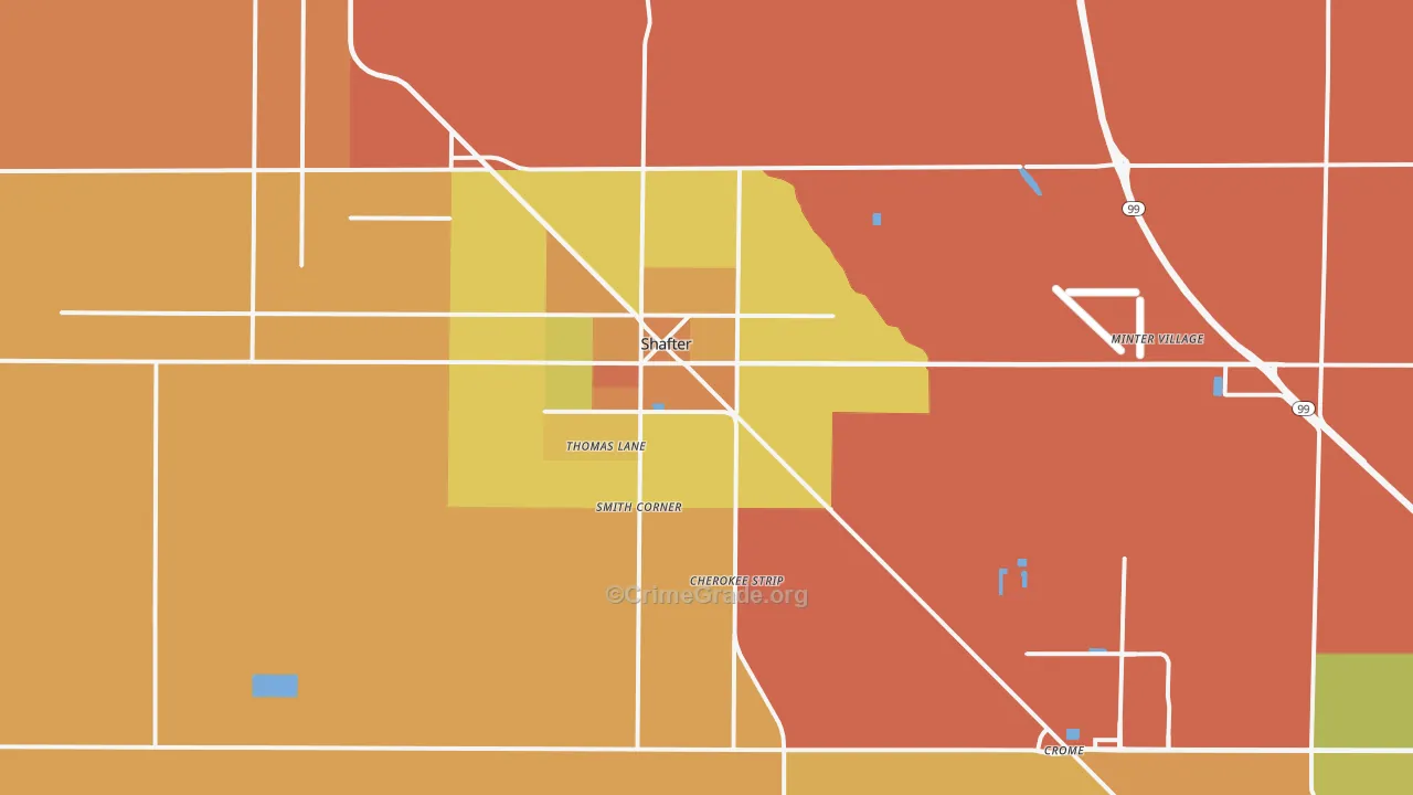 Shafter, CA Map of Murder Rates