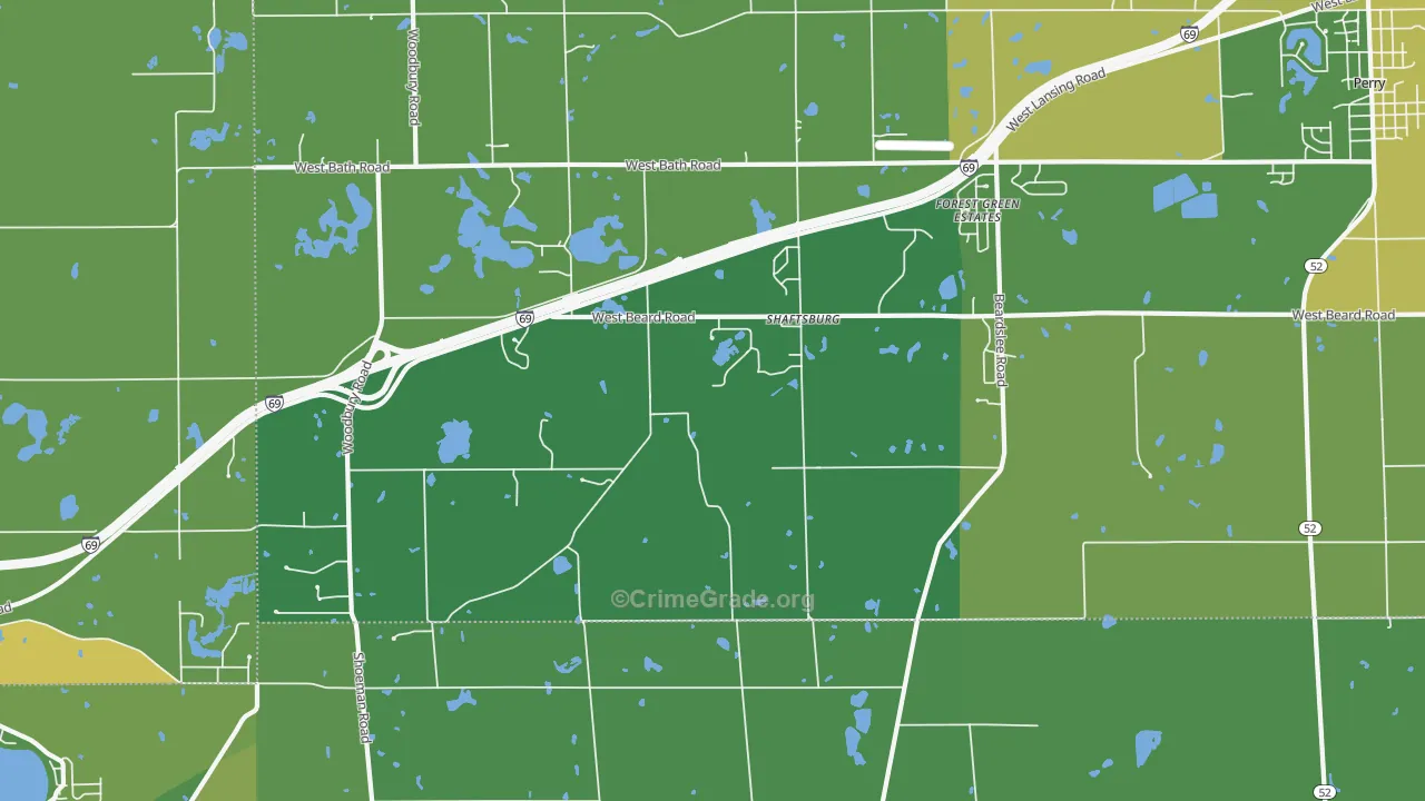 Shaftsburg, MI Map of Murder Rates