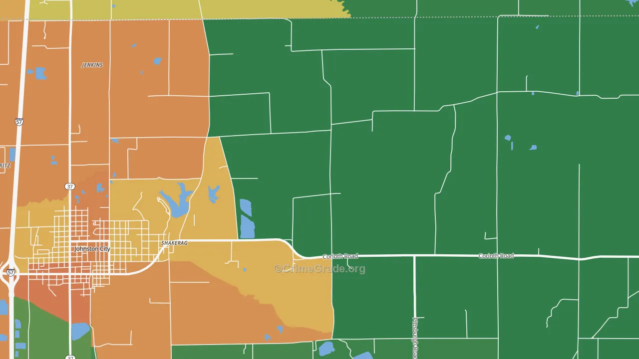 Shakerag, IL Map of Murder Rates