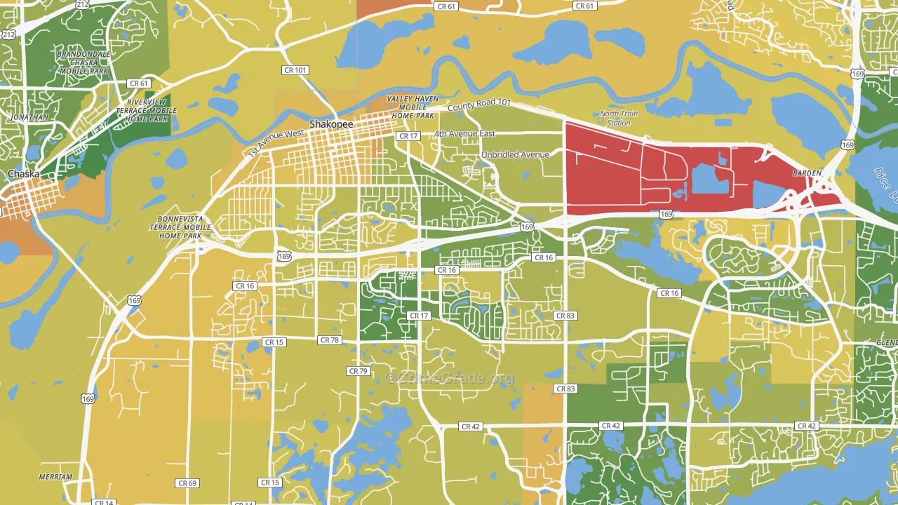 Shakopee, MN Map of Murder Rates
