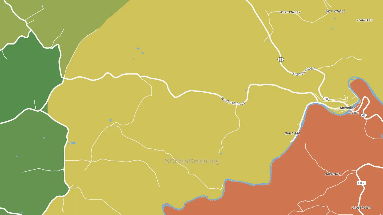 Shallmar, MD Map of Murder Rates