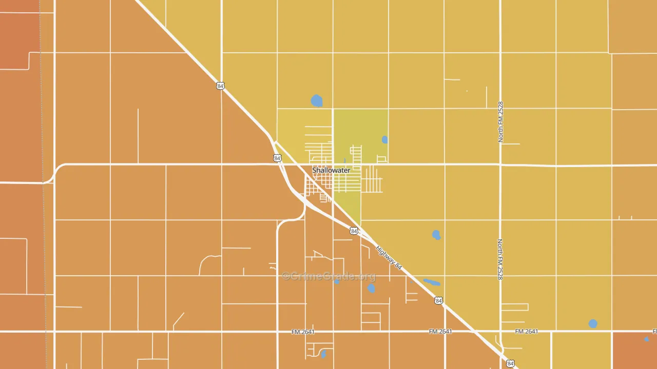 Shallowater, TX Map of Murder Rates