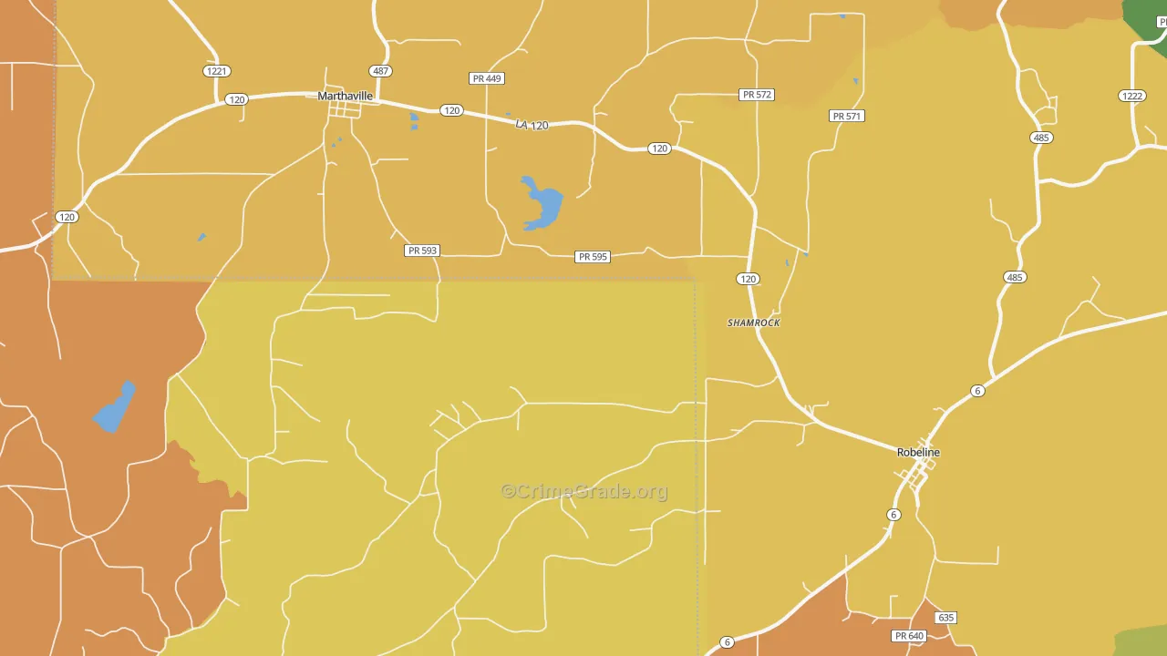 Shamrock, LA Map of Murder Rates