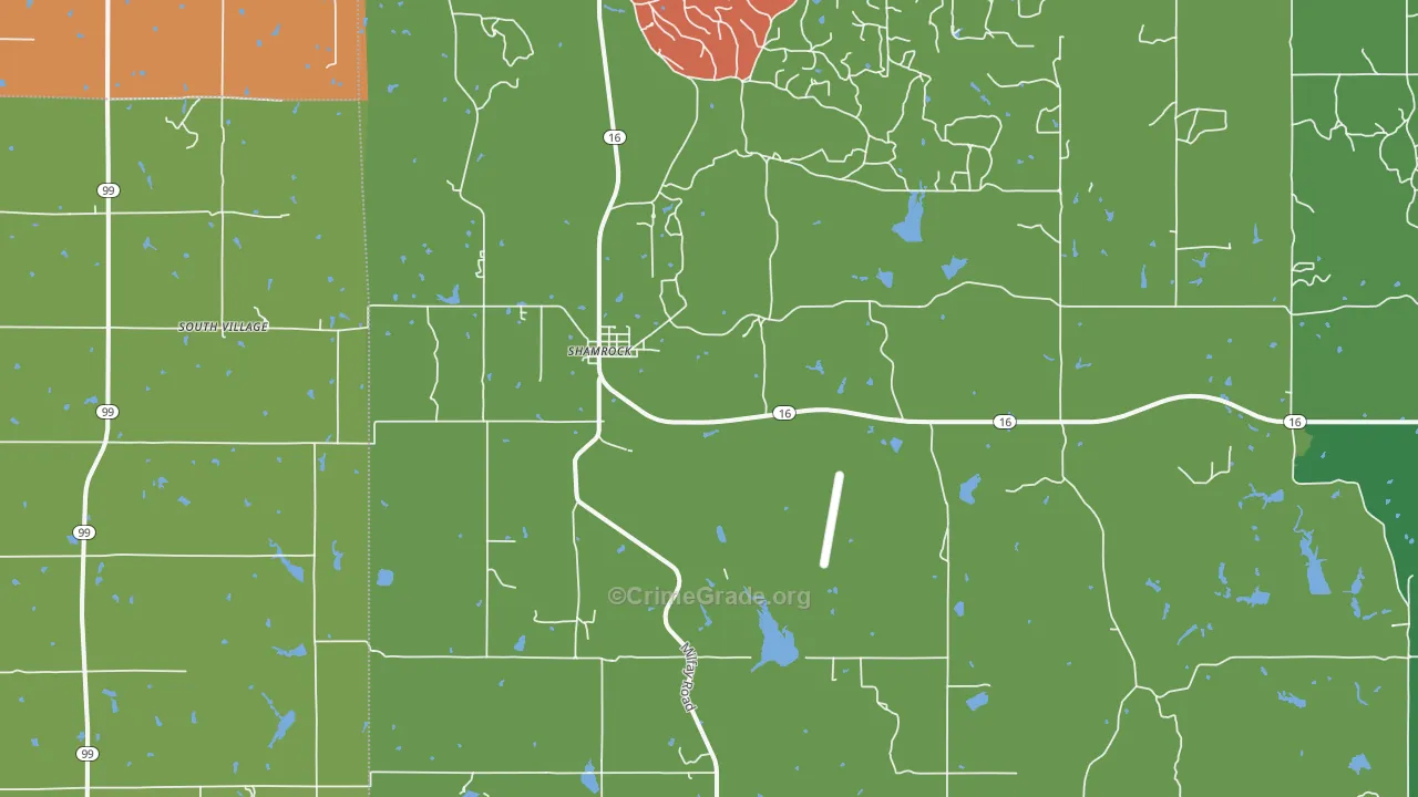 Shamrock, OK Map of Murder Rates