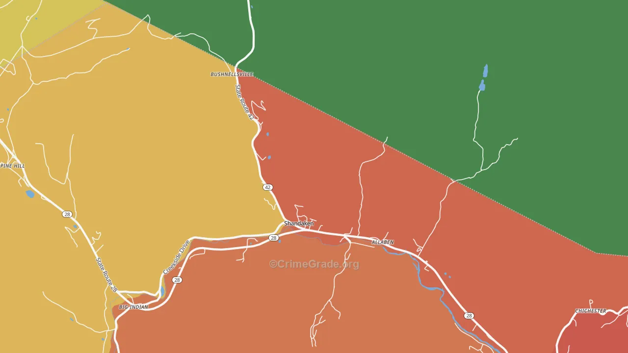 Shandaken, NY Map of Murder Rates
