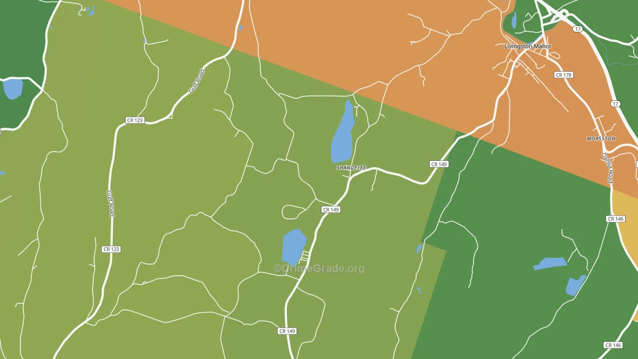 Shandelee, NY Map of Murder Rates