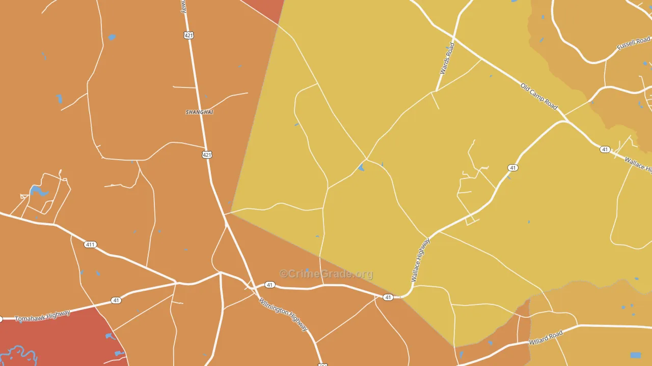 Shanghai, NC Map of Murder Rates