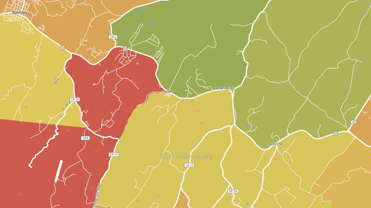 Shanks, WV Map of Murder Rates